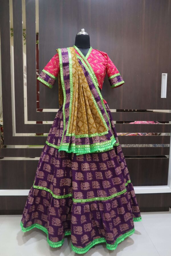 violet - mustard chaniya choli