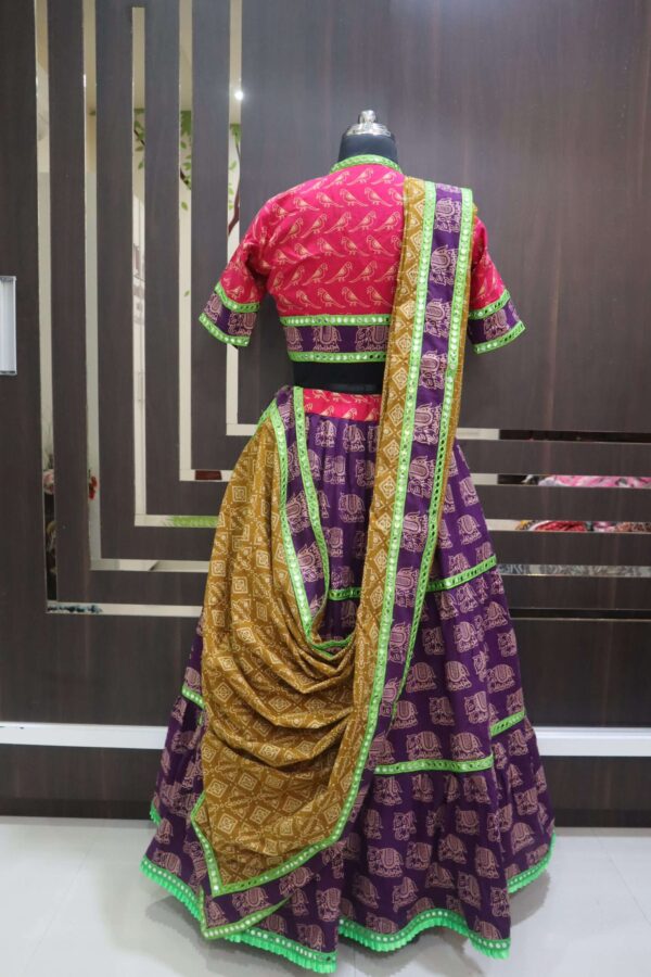 violet - mustard chaniya choli