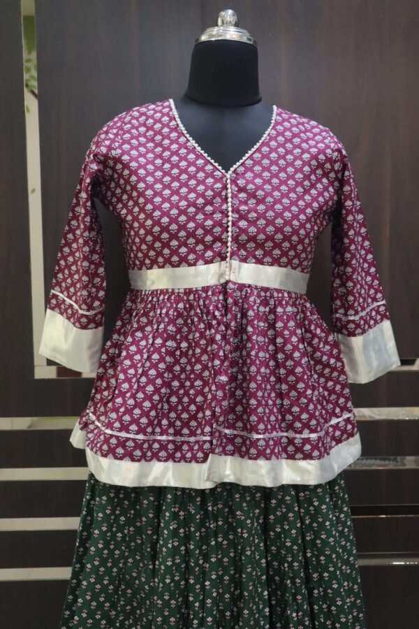 maroon green kediyu skirt