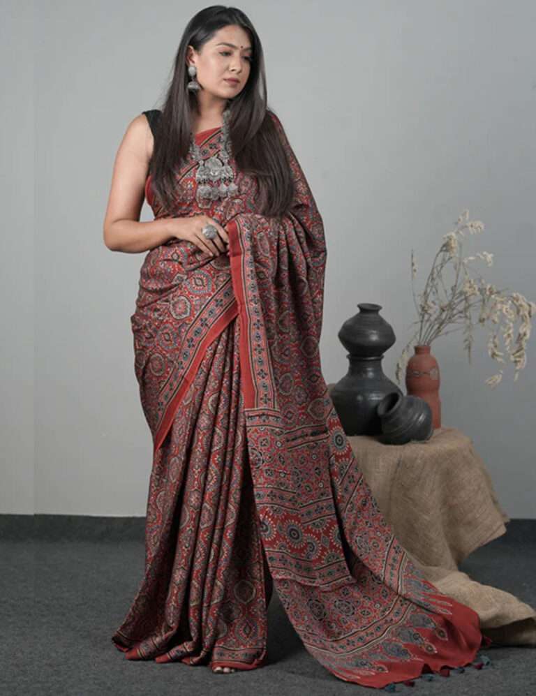 ethnic attire - ajrakh saree