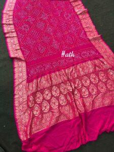 Pure georgette bandhani dupatta