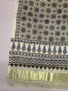 Ajrakh dupatta tissue pallu