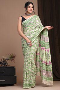 cotton jaipuri saree