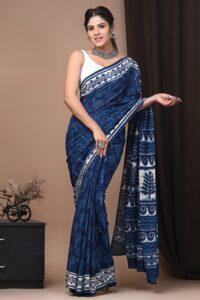 cotton jaipuri saree