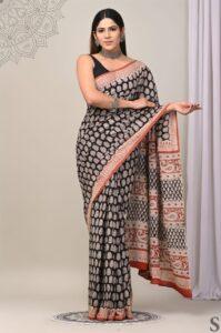 cotton jaipuri saree