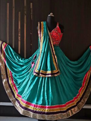 Sea green navratri lehenga