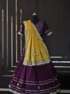 purple navratri lehenga