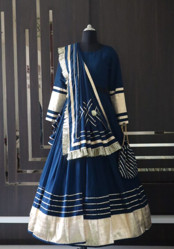 Indigo blue dandiya dress