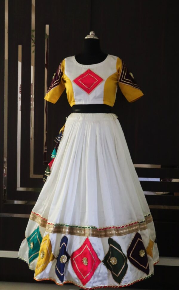 white multicolor chaniya choli