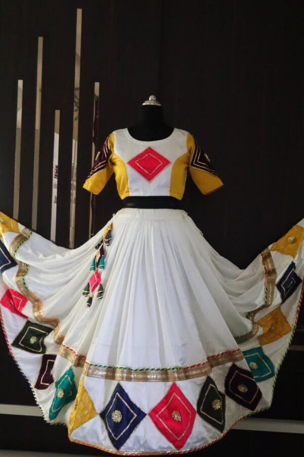 white multicolor garba dress