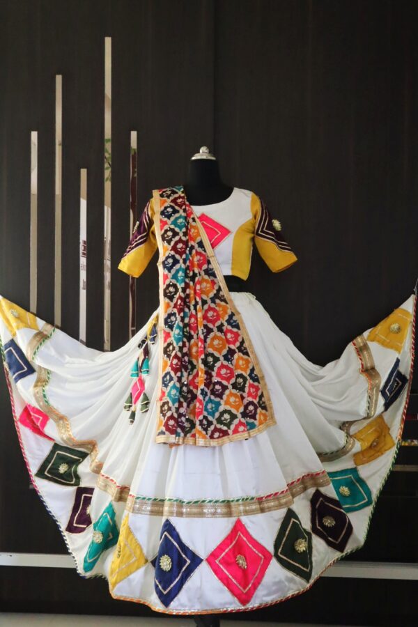 white multicolor lehenga choli