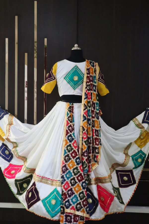 white multicolor garba dress